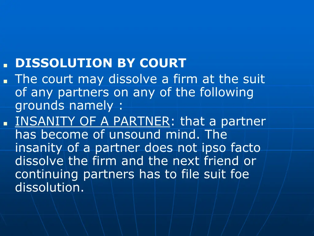 dissolution by court the court may dissolve