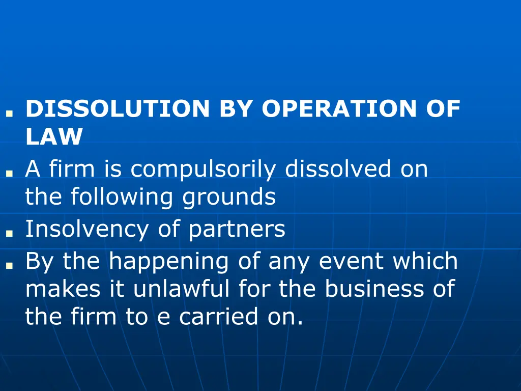 dissolution by operation of law a firm