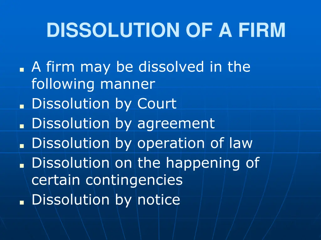 dissolution of a firm