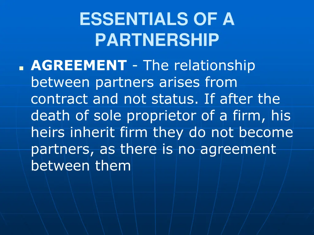 essentials of a partnership