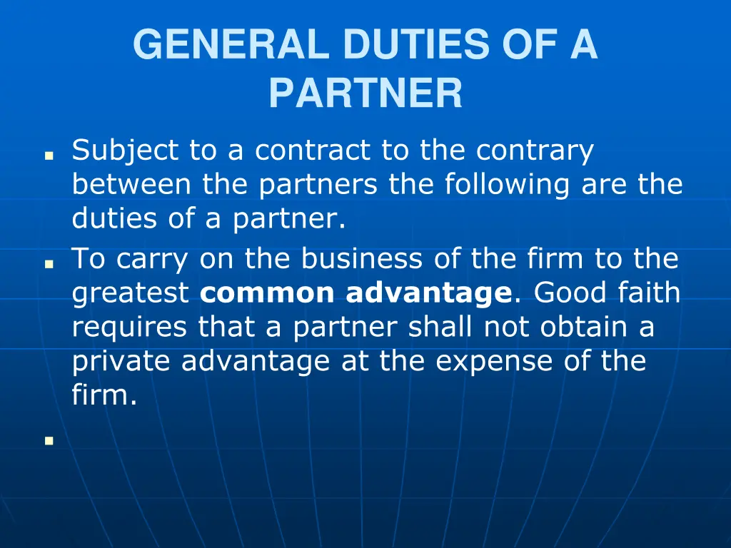 general duties of a partner