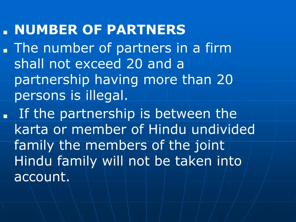 number of partners the number of partners