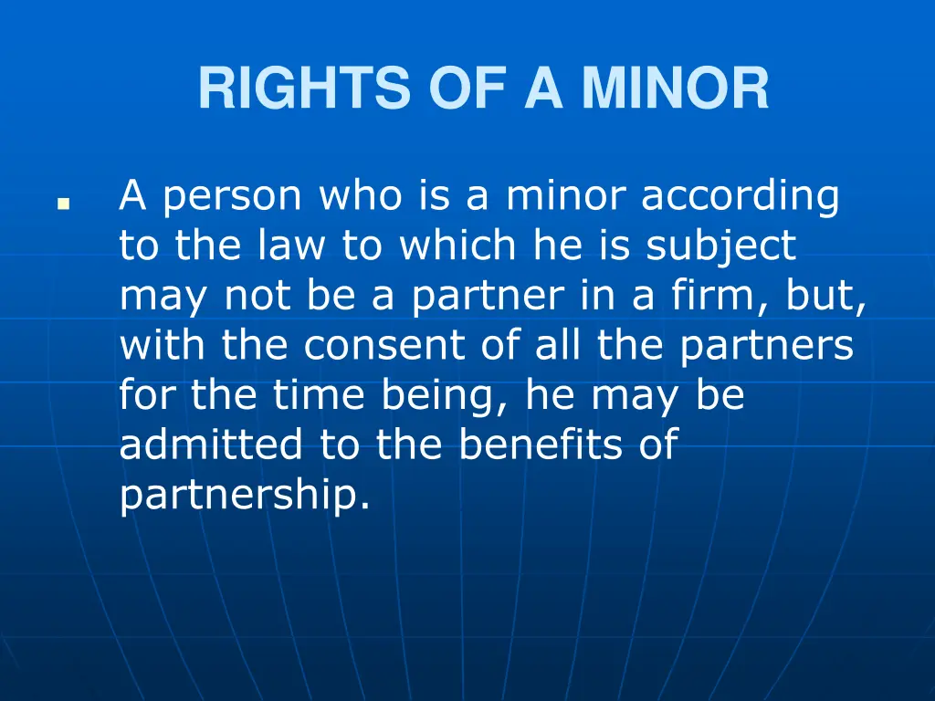 rights of a minor