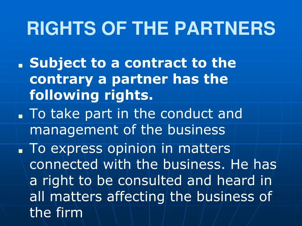 rights of the partners