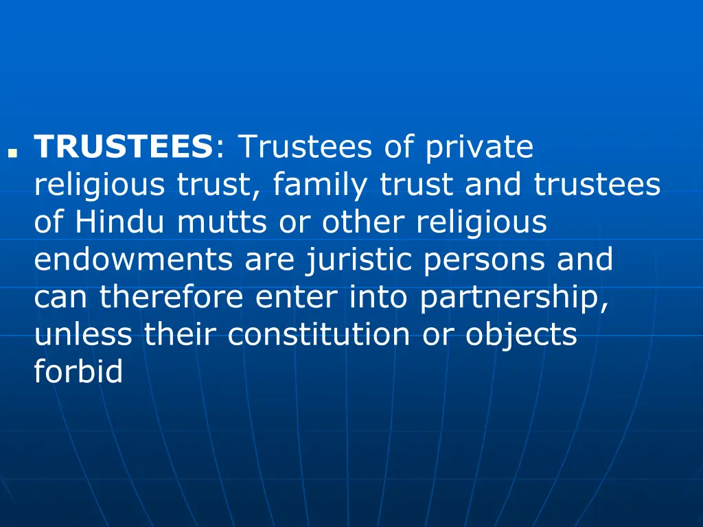 trustees trustees of private religious trust