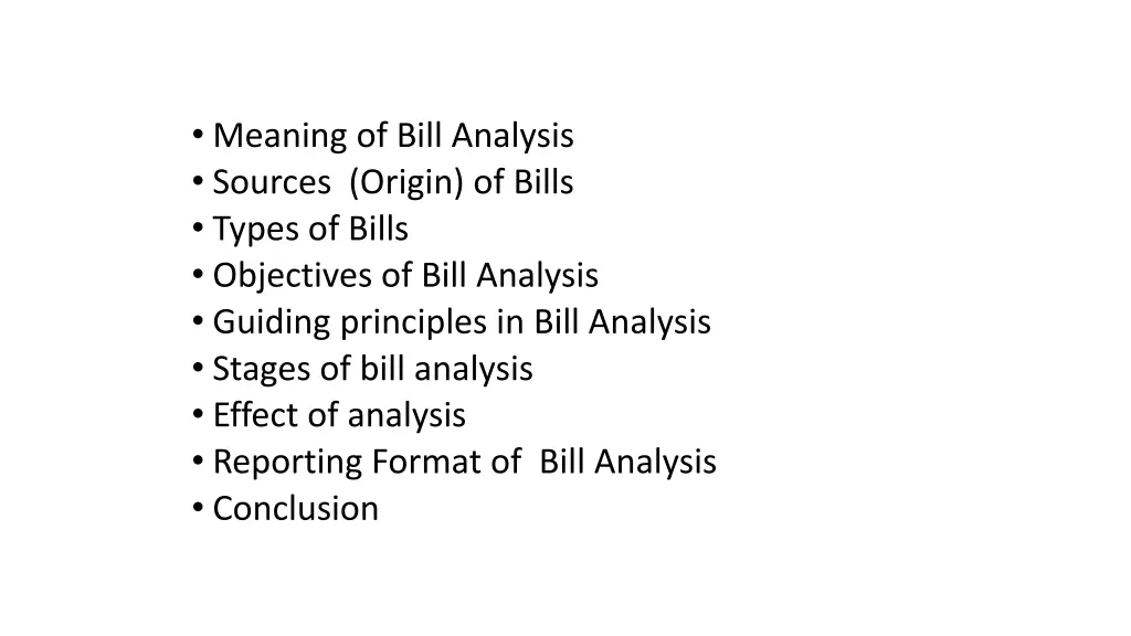 meaning of bill analysis sources origin of bills