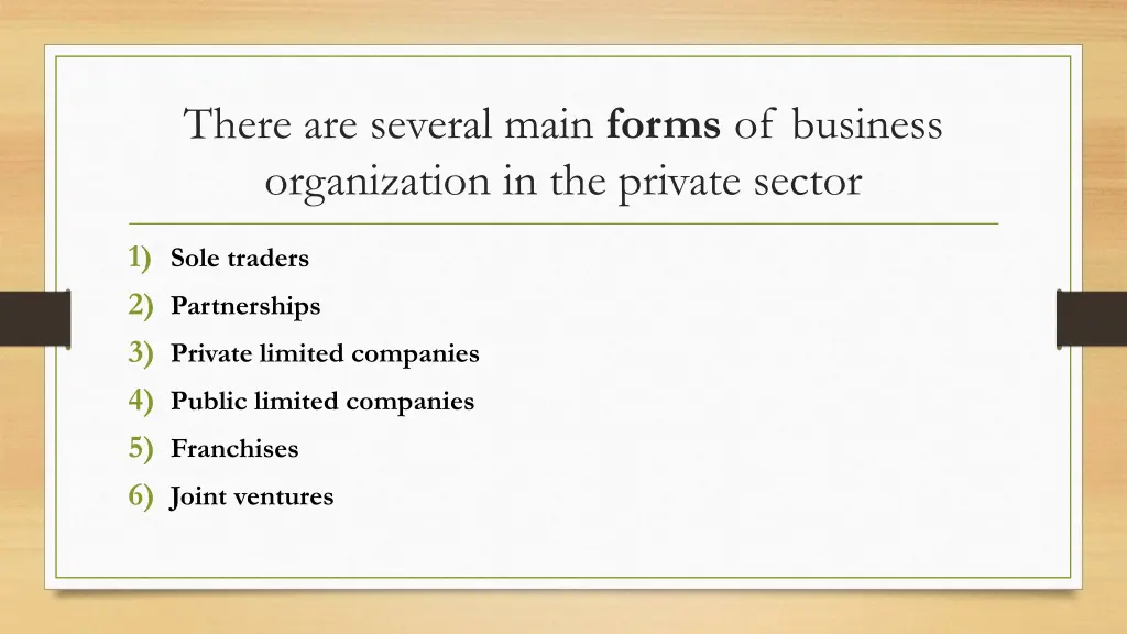 there are several main forms of business