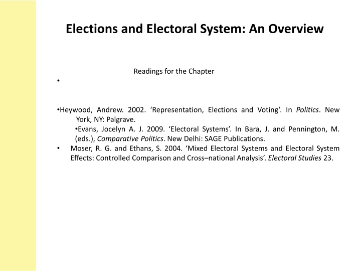 elections and electoral system an overview