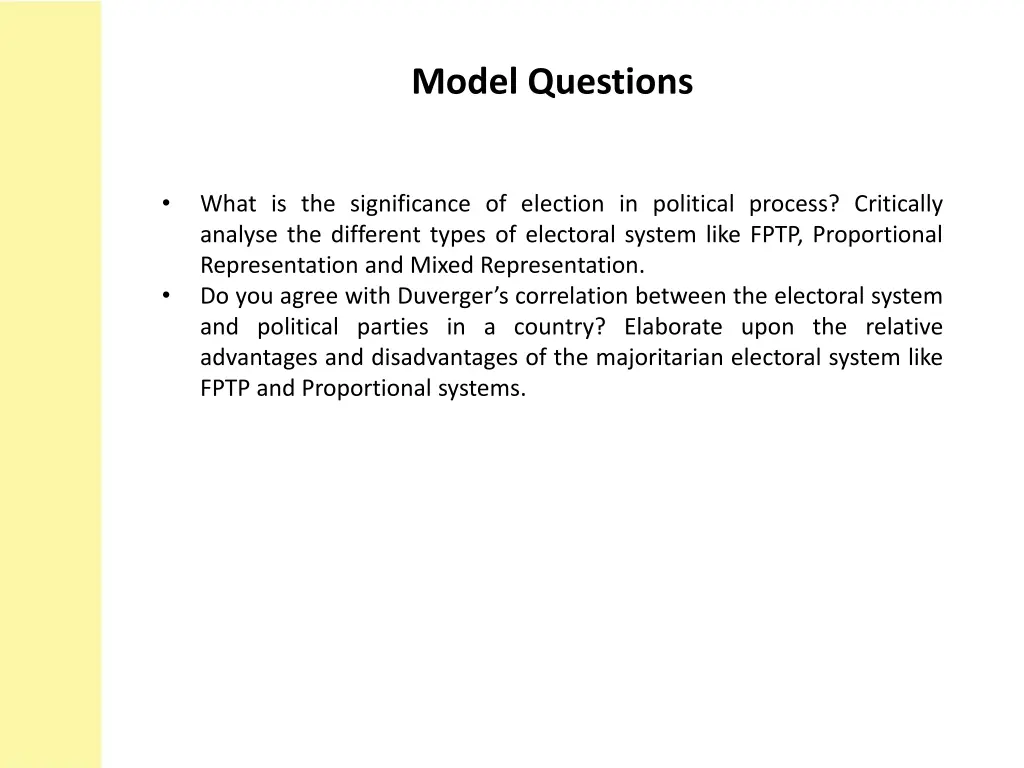 model questions