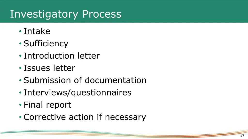 investigatory process