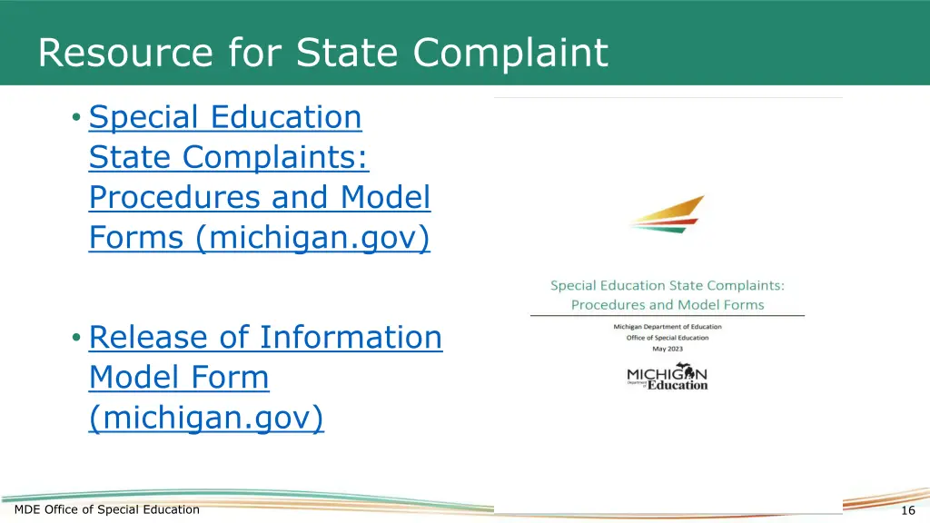 resource for state complaint