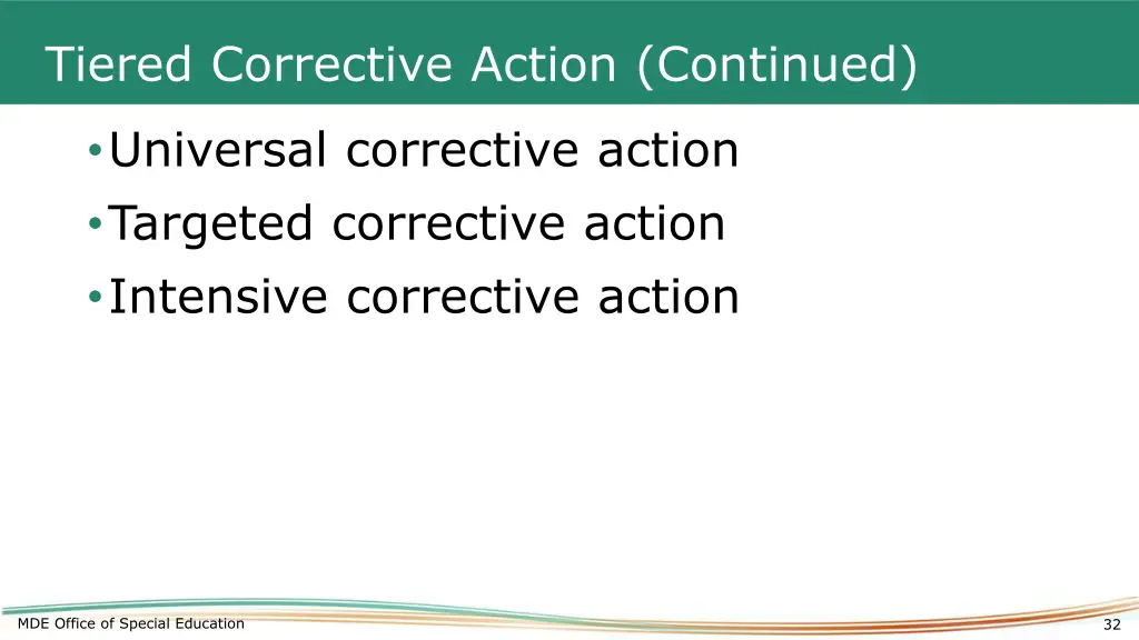 tiered corrective action continued