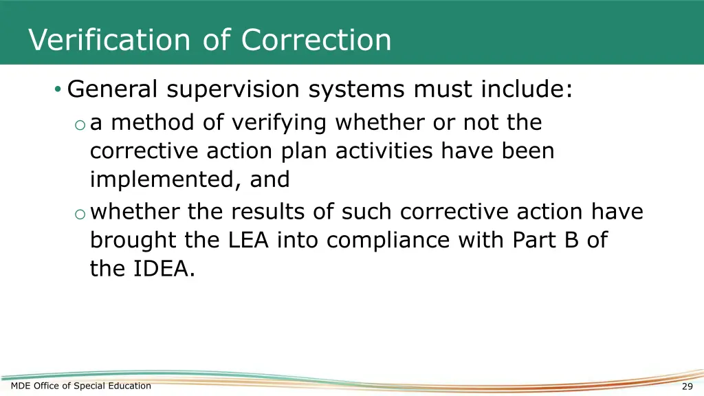 verification of correction