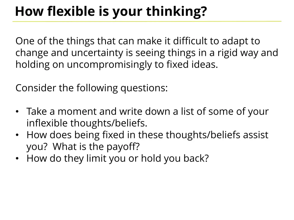 how flexible is your thinking