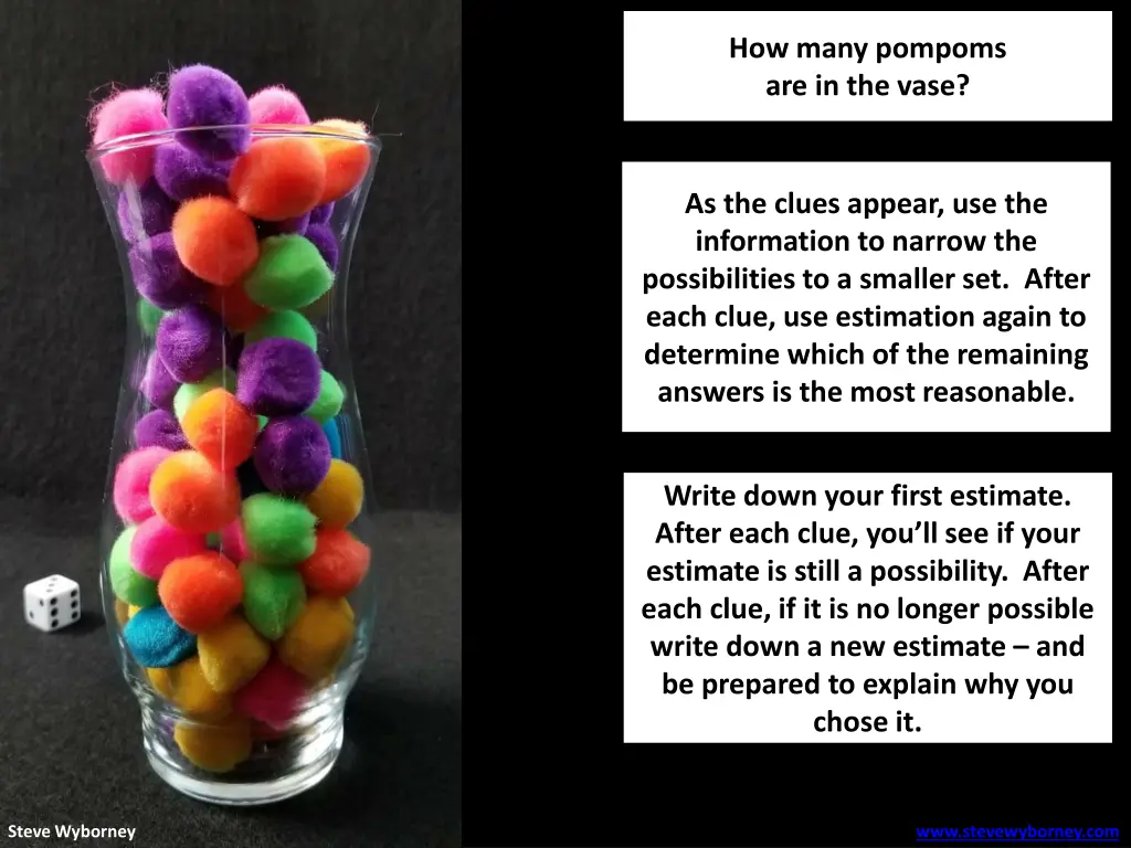 how many pompoms are in the vase 1