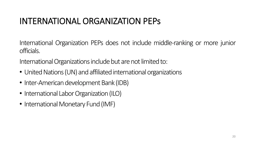 international organization peps international