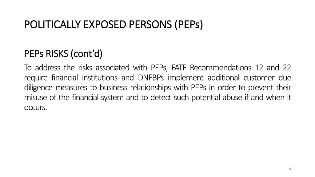 politically exposed persons peps politically