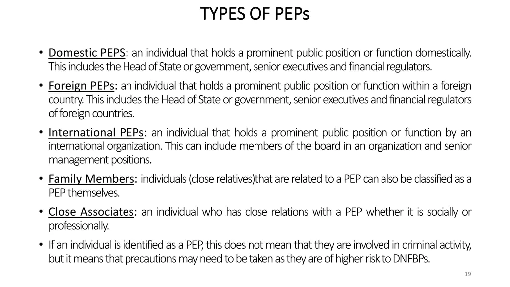 types of peps types of peps