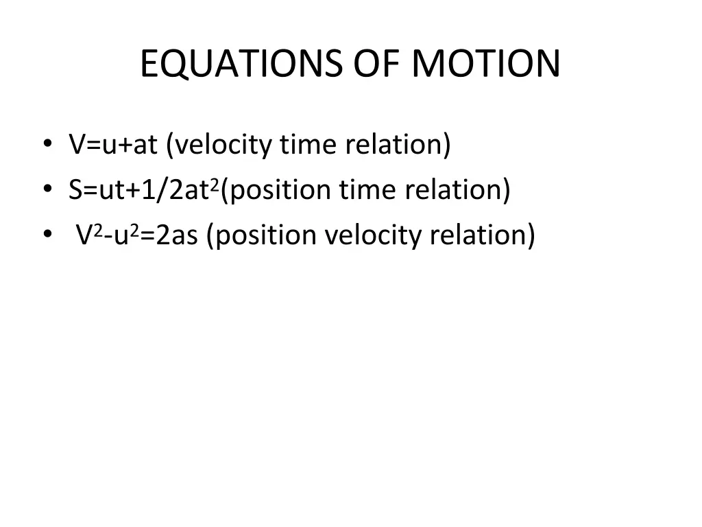 equations of motion