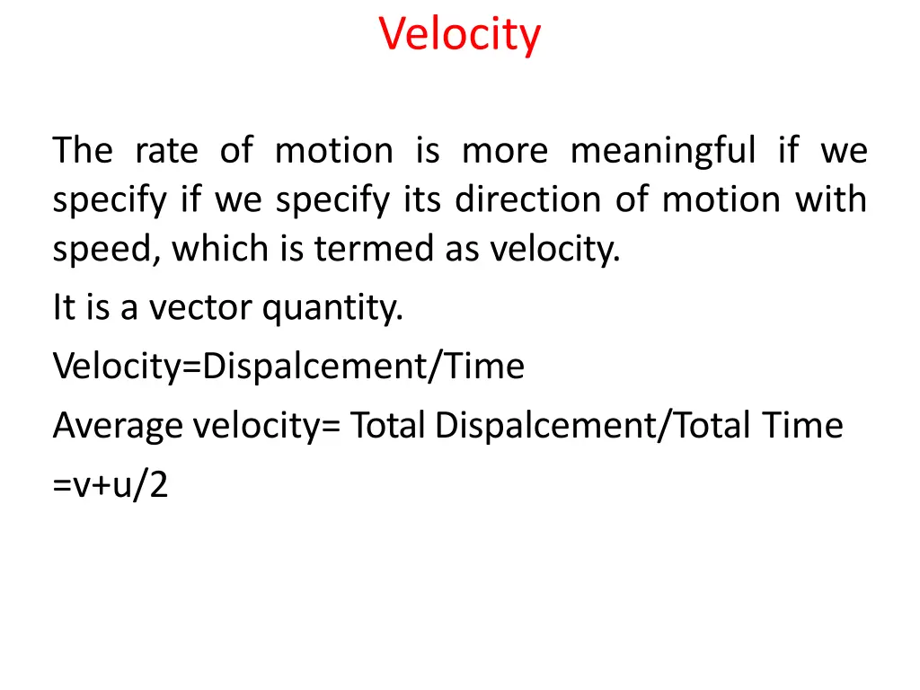 velocity