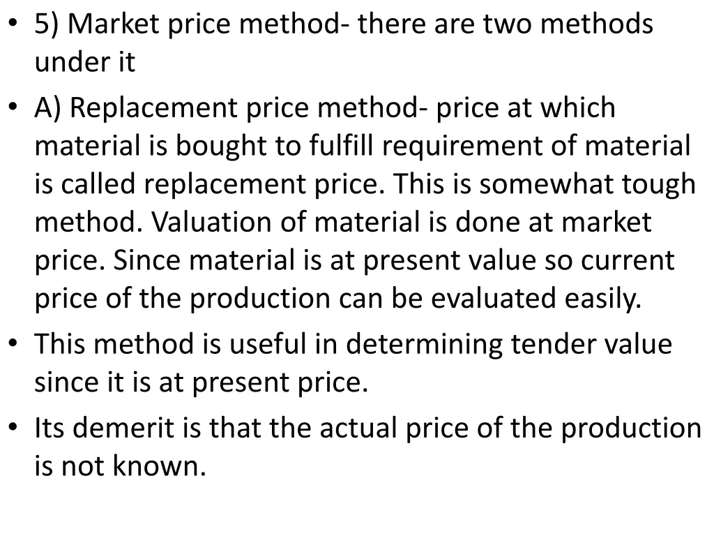 5 market price method there are two methods under