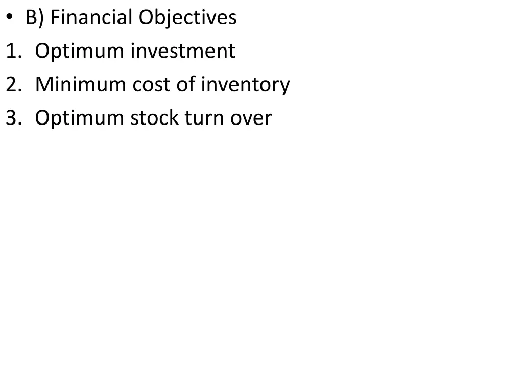 b financial objectives 1 optimum investment