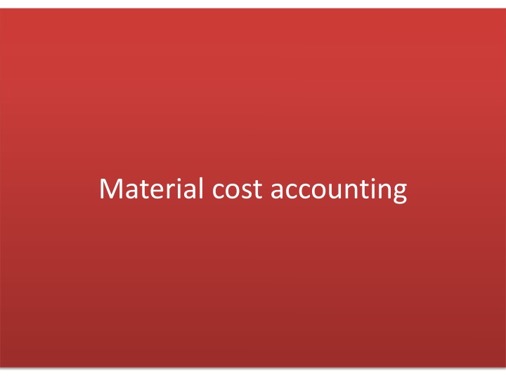 material cost accounting