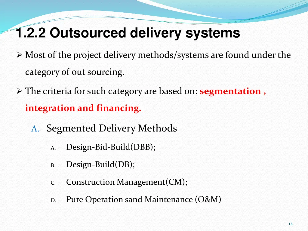 1 2 2 outsourced delivery systems