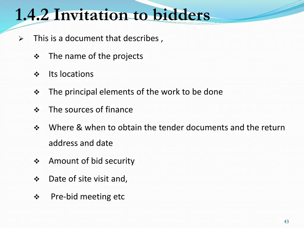 1 4 2 invitation to bidders