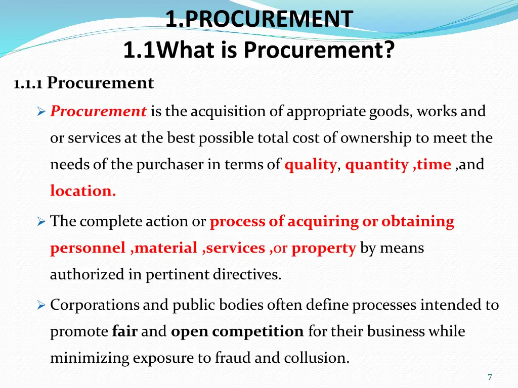 1 procurement 1 1what is procurement