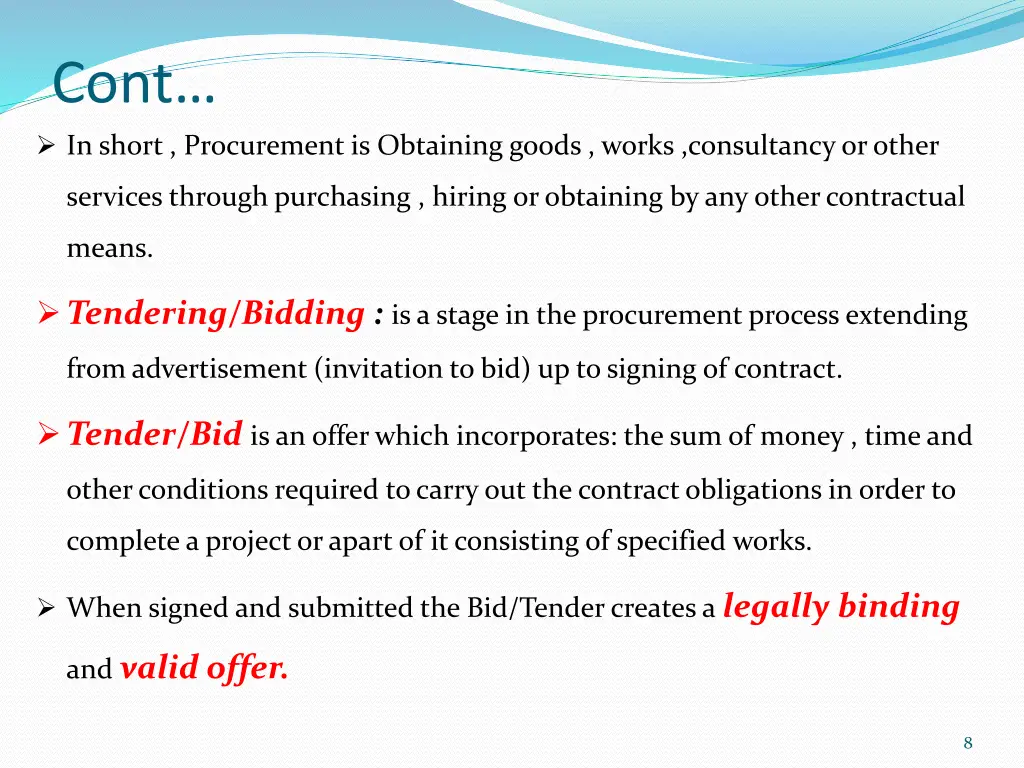 cont in short procurement is obtaining goods