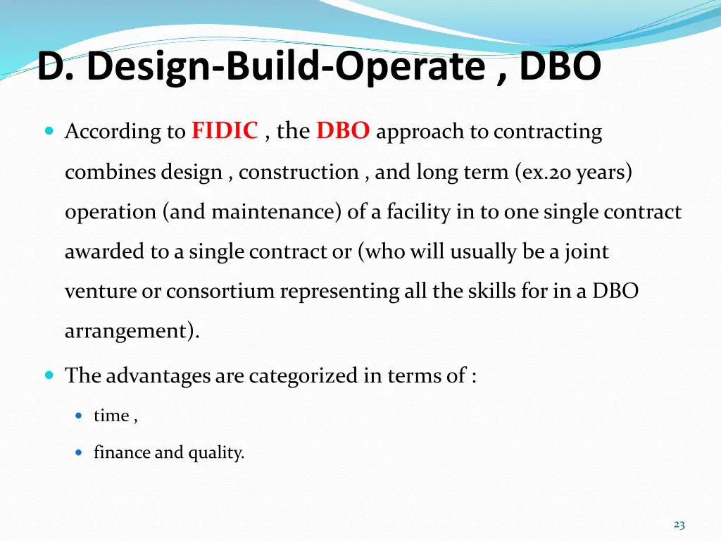 d design build operate dbo