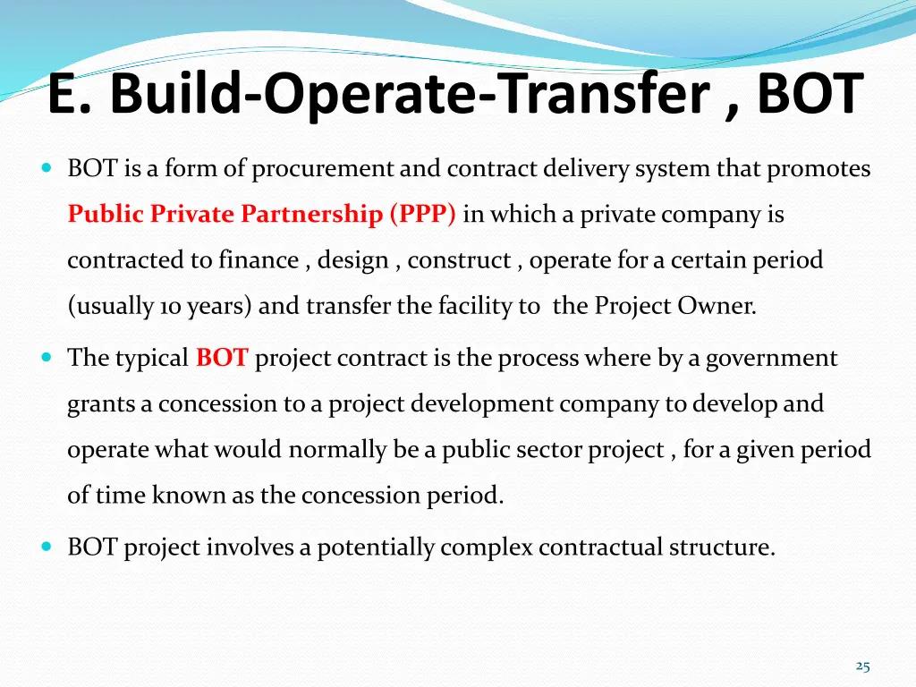 e build operate transfer bot