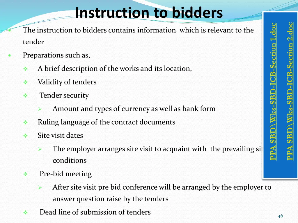 instruction to bidders