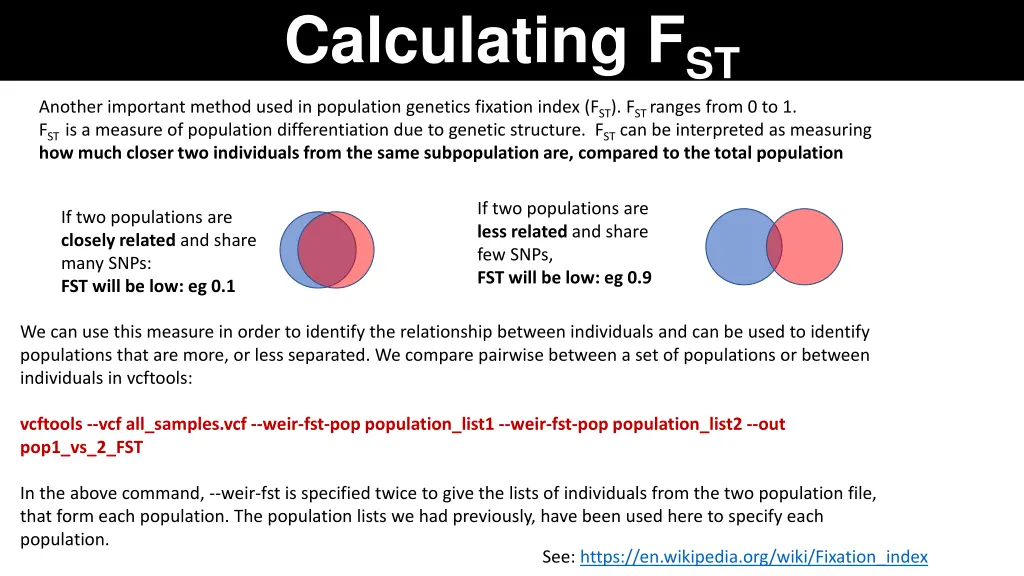 calculating f st