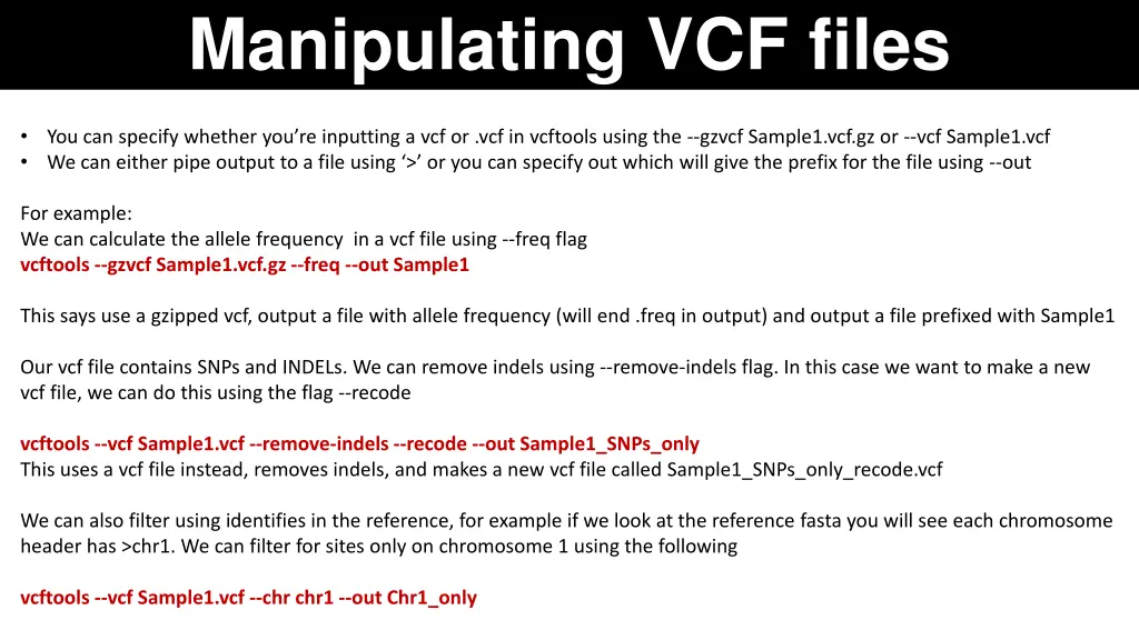 manipulating vcf files 2