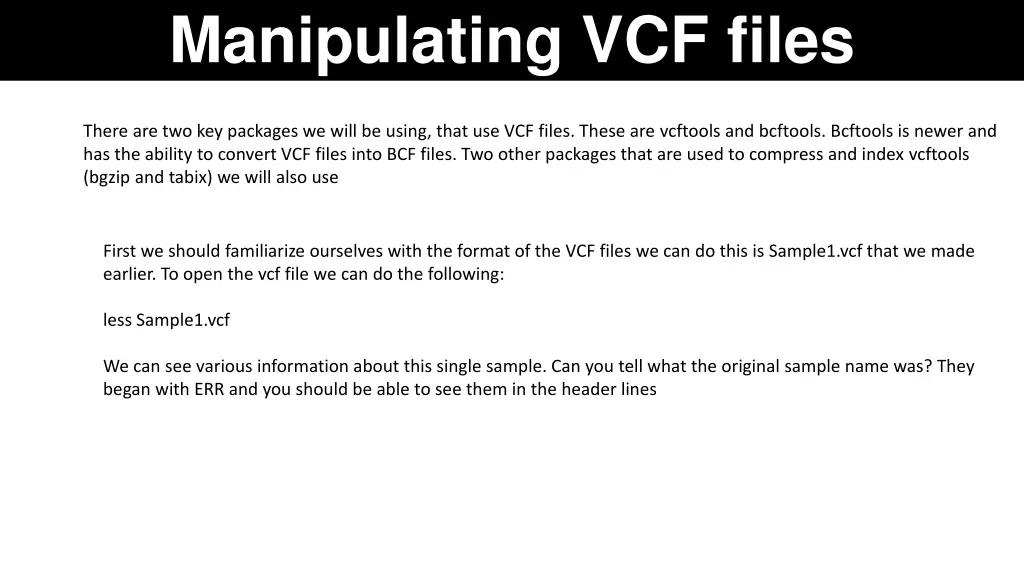 manipulating vcf files