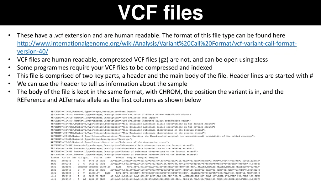 vcf files