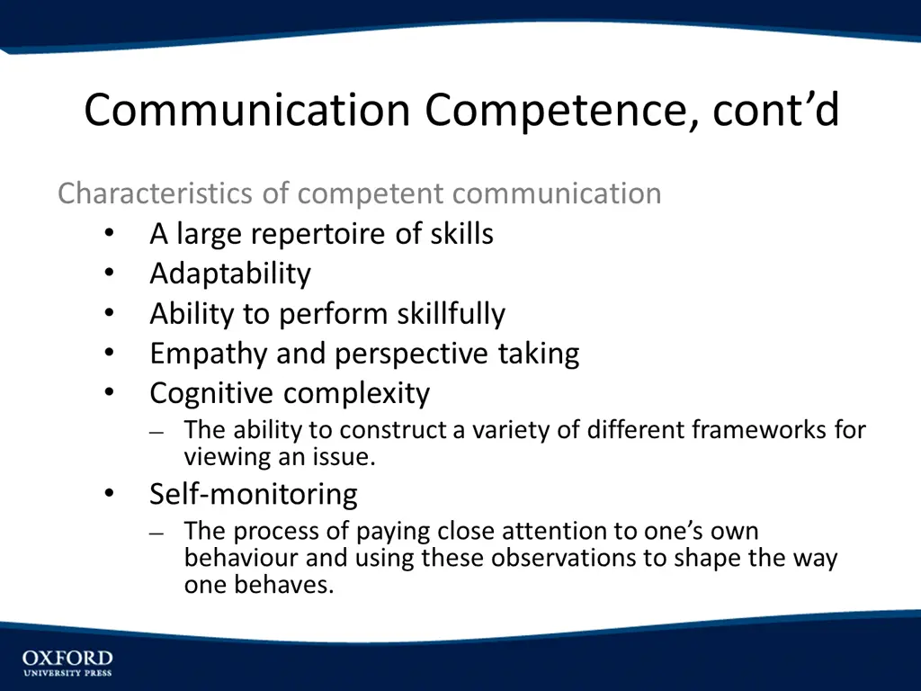 communication competence cont d