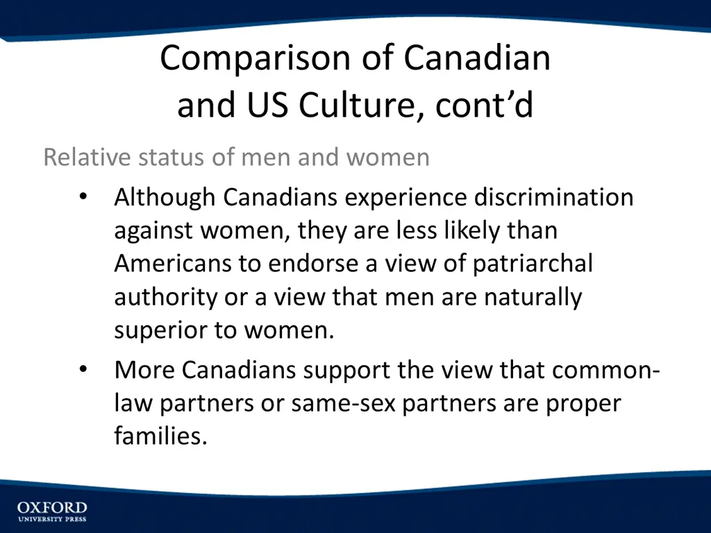 comparison of canadian and us culture cont d