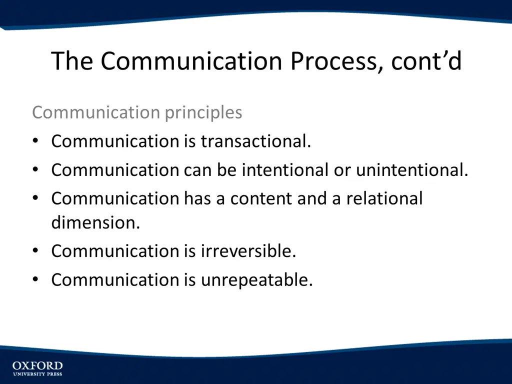 the communication process cont d