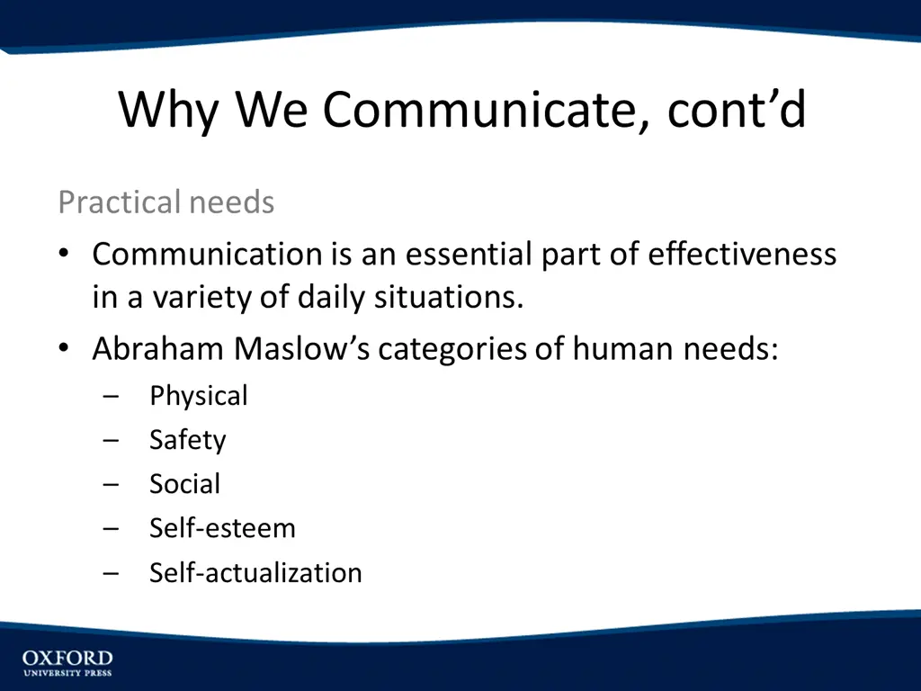 why we communicate cont d