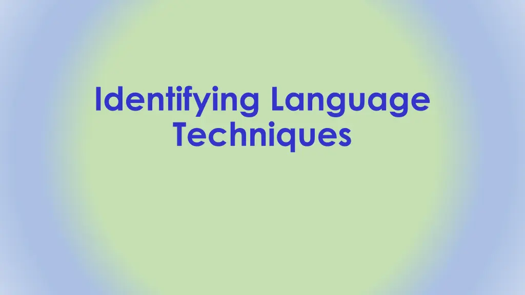 identifying language techniques