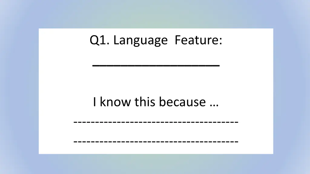 q1 language feature