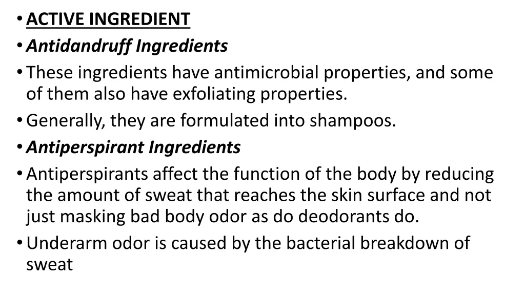 active ingredient antidandruff ingredients these