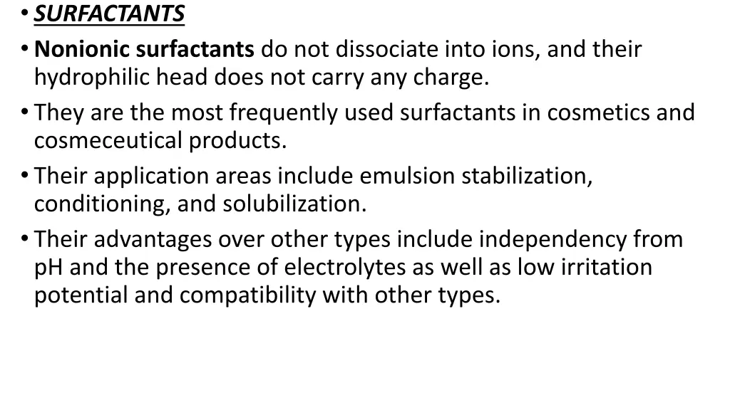 surfactants nonionic surfactants