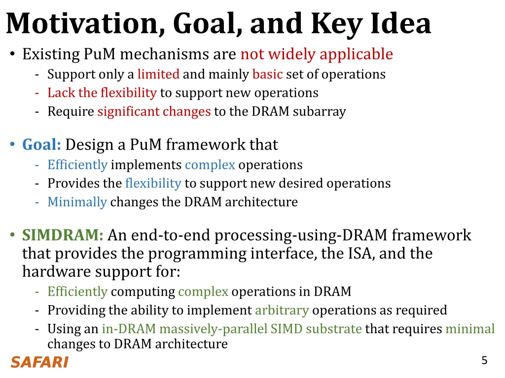 motivation goal and key idea existing