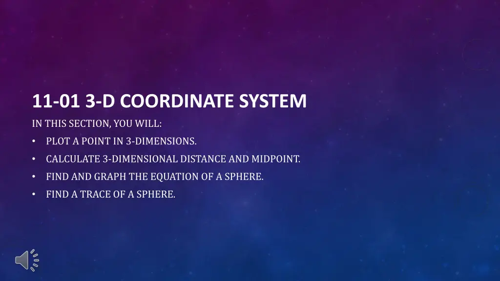 11 01 3 d coordinate system in this section