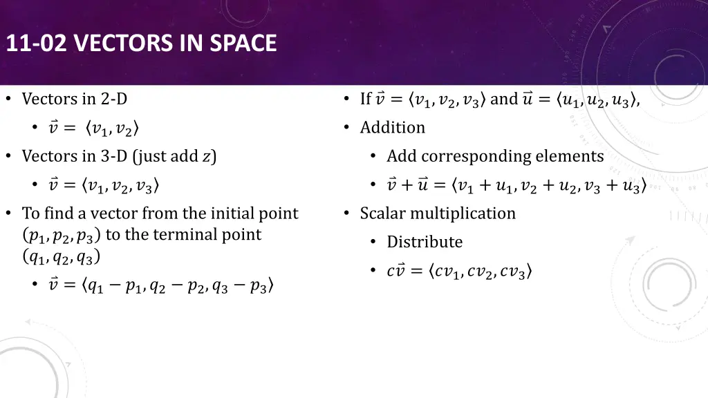 11 02 vectors in space