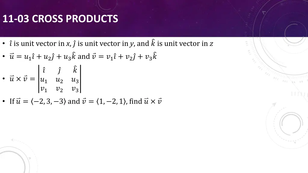 11 03 cross products